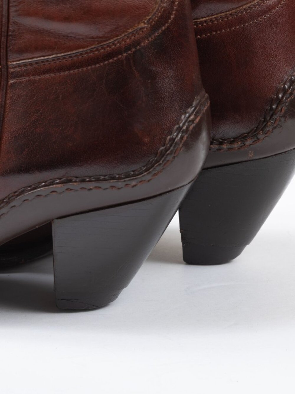 VTG 90s Y2K Charlie 1 Horse Brown Leather Snip Toe Cowboy Boots Women’s 8B - Picture 10 of 16